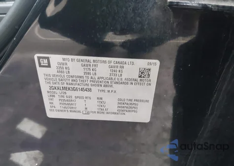 2016 GMC Terrain Sle-1 z USA, uszkodzony, nr VIN 2GKALMEK3G6145438